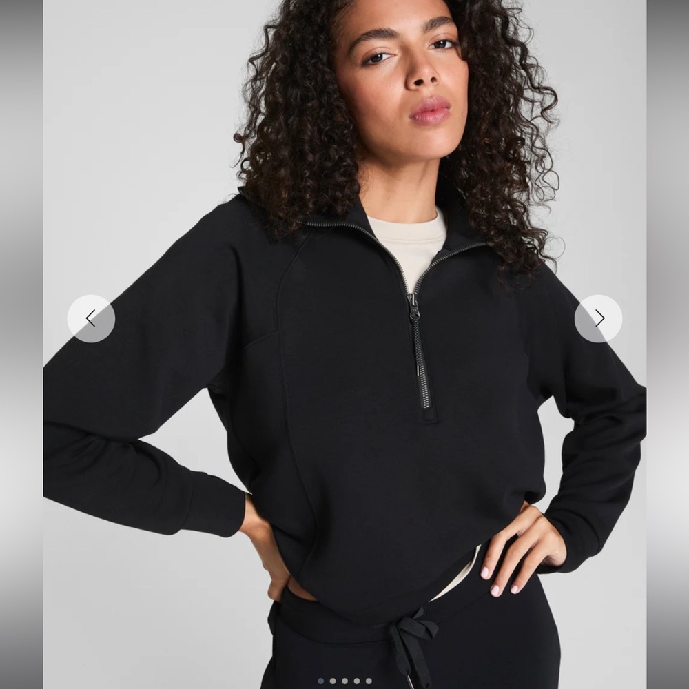 SPANX Black Half-Zip Sweatshirt